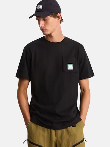 THE NORTH FACE Koszulka 'MOUNTAIN' w kolorze czarny: przód