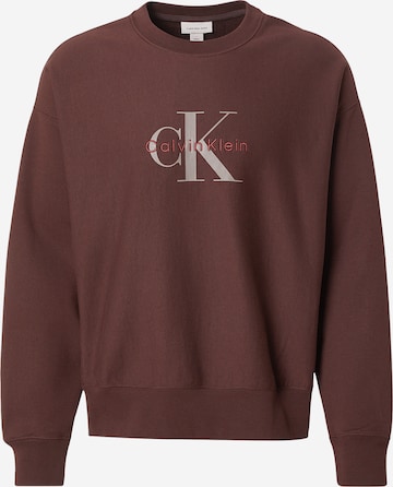 Sweat-shirt 'PREMIUM' Calvin Klein Jeans en marron : devant