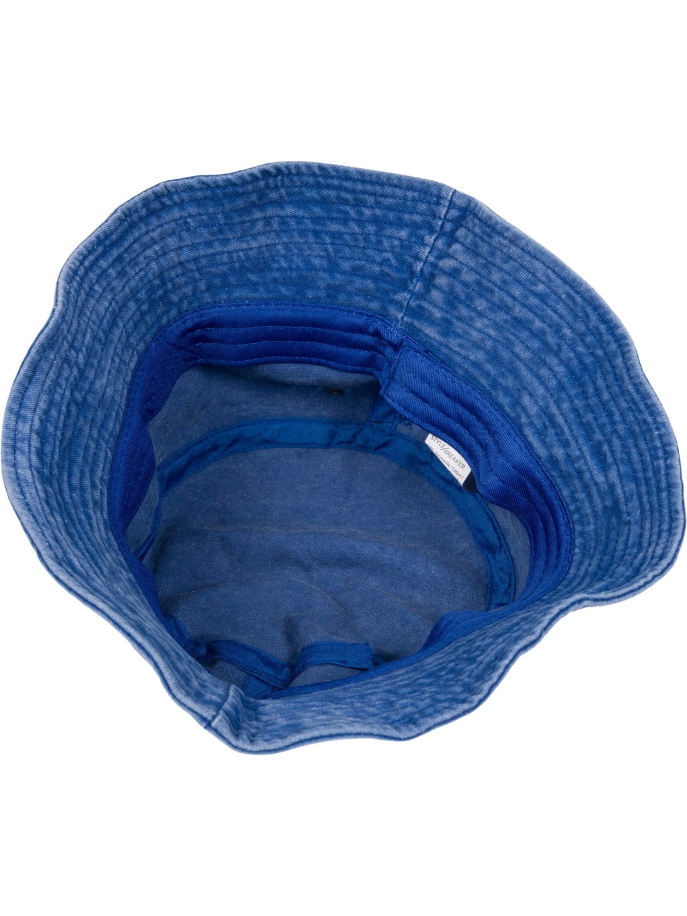 styleBREAKER Hat 'Fischerhut in Washed Optik' in Blue