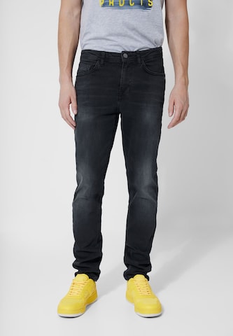 Street One MEN Slim fit Jeans in Black: front