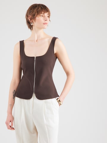 Top de la Calvin Klein pe maro: față