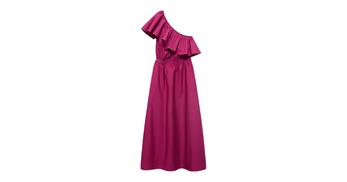 mango pink cut out dress MANGO Women's Cut-Out Linen-Blend Dress