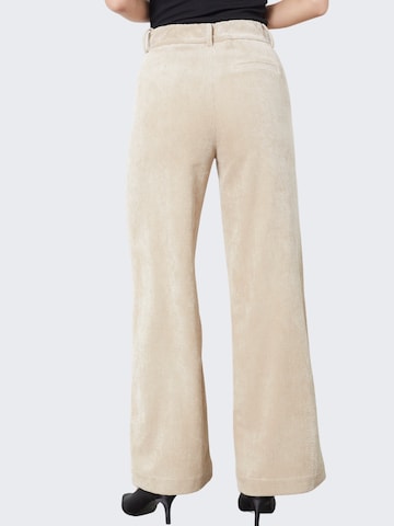 Wide Leg Pantalon 'Daisy' co'couture en beige