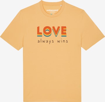 Maglietta ' Love always wins ' di Watapparel in arancione: frontale