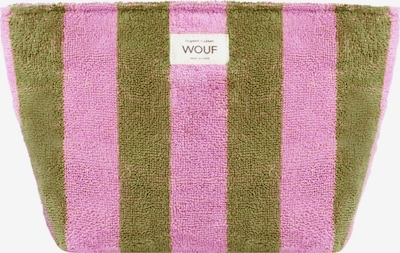 Wouf Trousses de toilette 'Terry Towel' en olive / rose / blanc, Vue avec produit