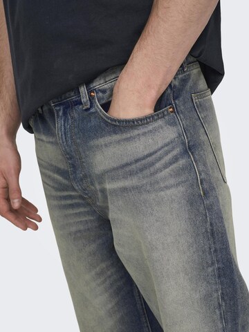 Wide leg Jeans 'FADE' di Only & Sons in blu