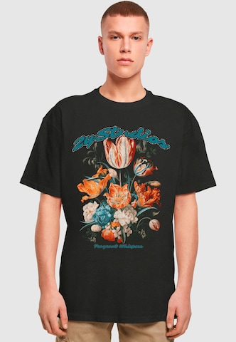 2Y Premium T-Shirt 'Flowers' in Schwarz: Vorderseite