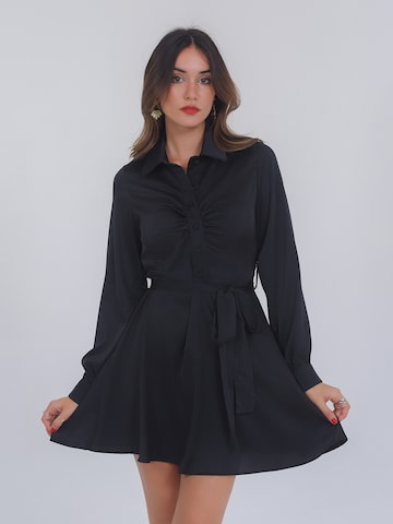 FRESHLIONS Shirt Dress 'Linnea' in Black: front