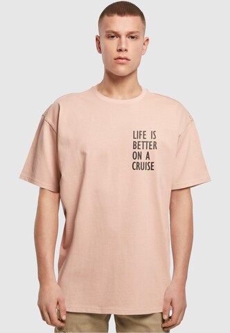 Merchcode Shirt 'Life Is Better' in Oranje: voorkant