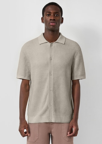 QS Strickpolo in Beige: Vorderseite
