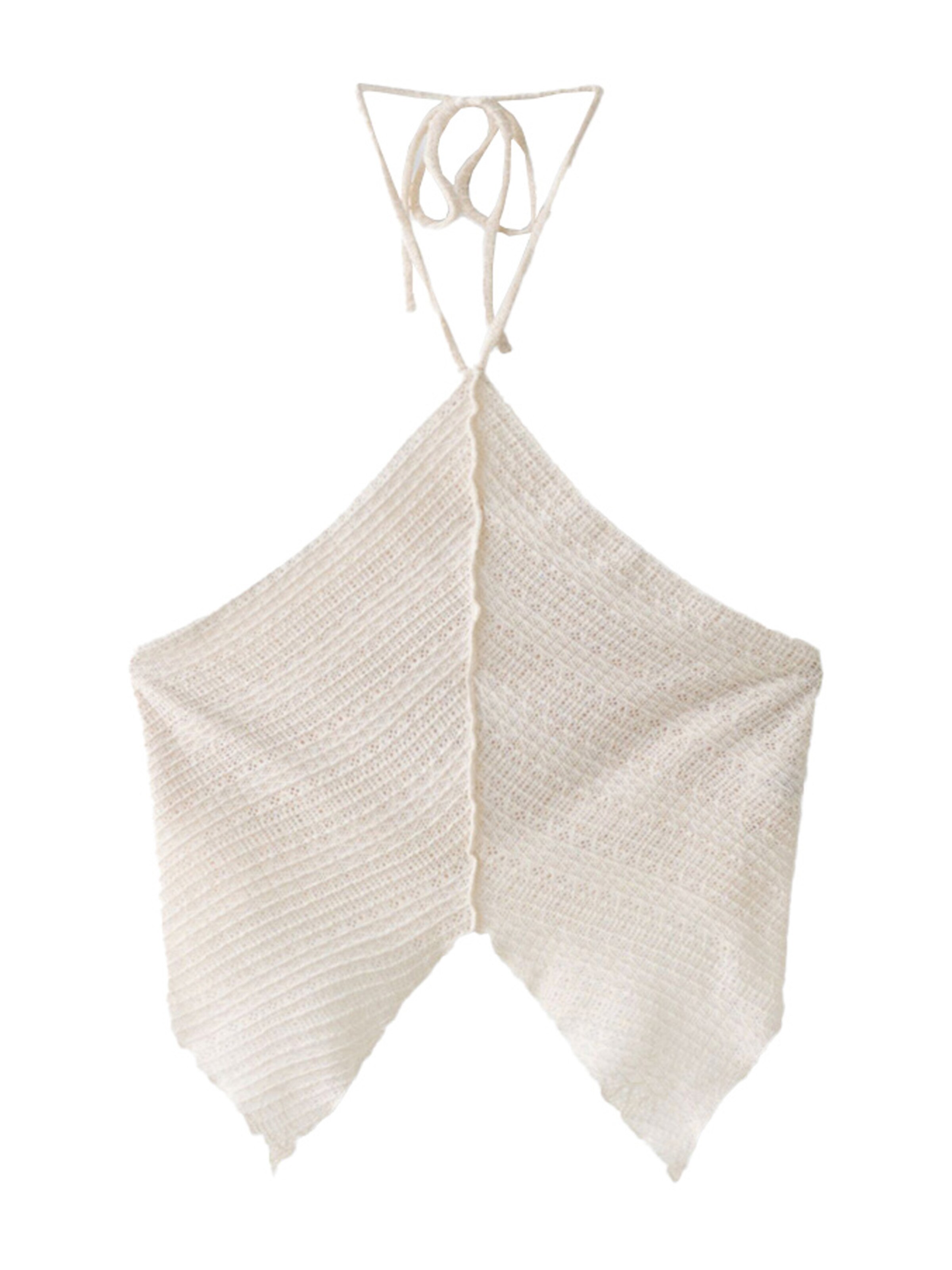 Bershka Knitted top in White: front