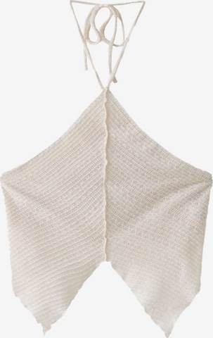 Bershka Knitted top in White: front