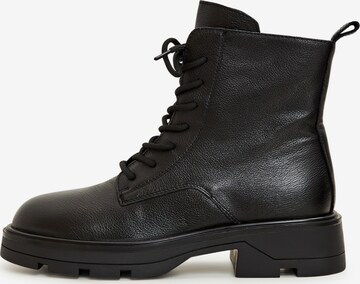 CESARE GASPARI Lace-Up Ankle Boots in Black: front