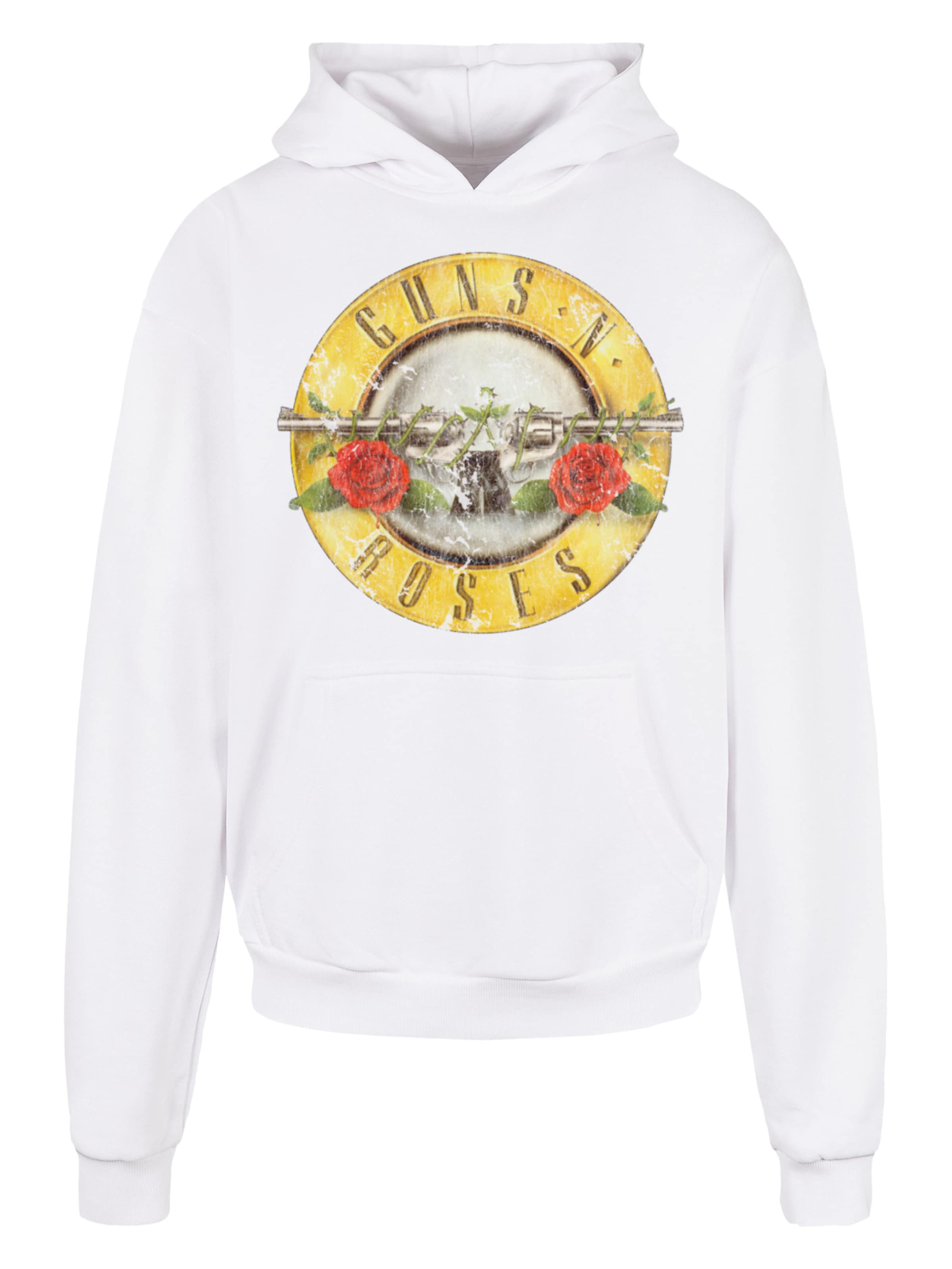 Sweat-shirt 'Guns 'n' Roses' F4NT4STIC en blanc : devant