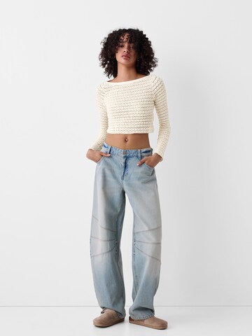 Bershka Langarmshirt in Beige