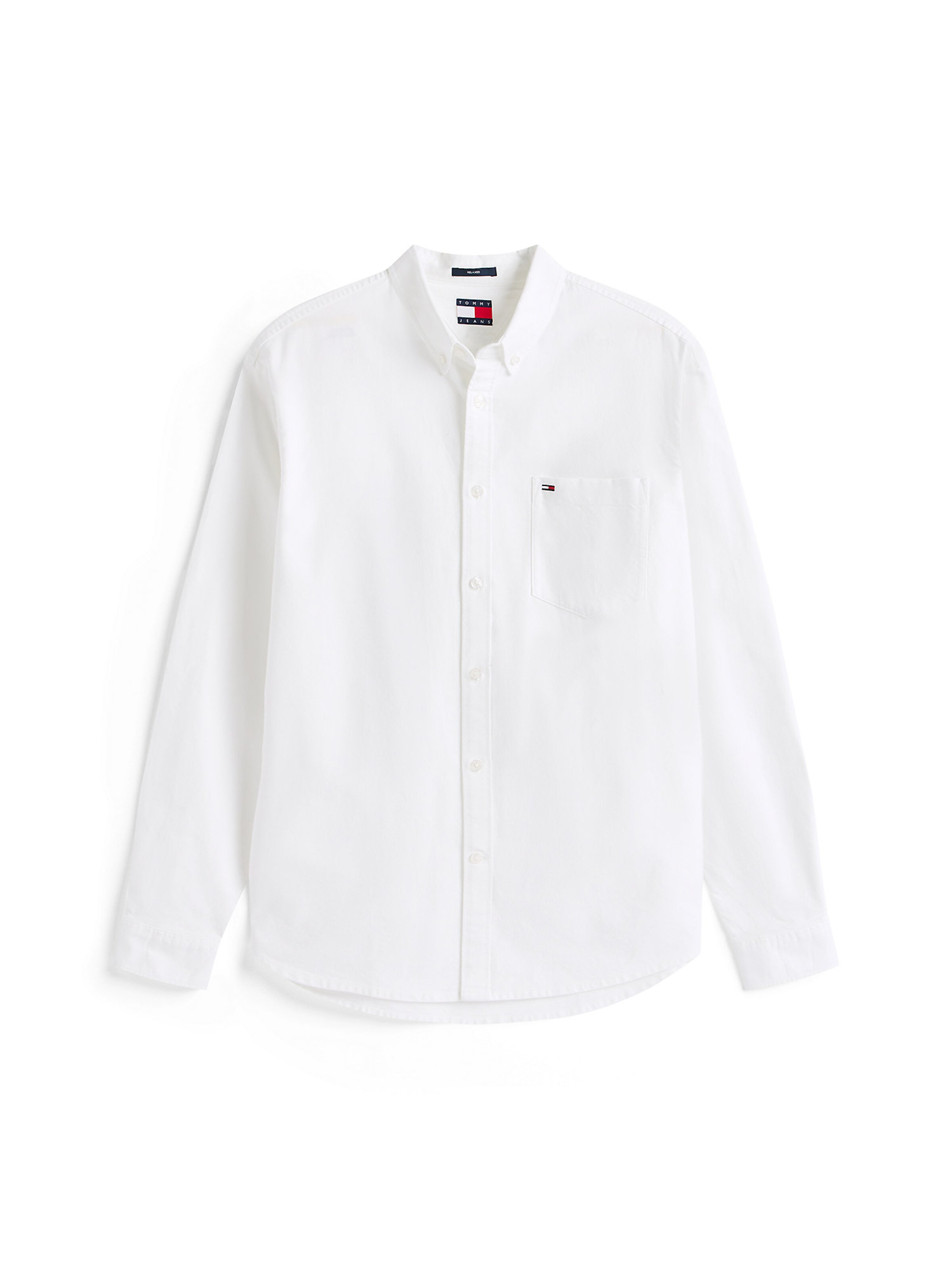 Tommy Jeans Regular Fit Hemd in Weiß: Vorderseite