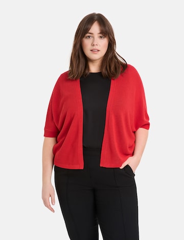 SAMOON Knit Cardigan in Red: front