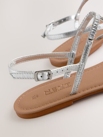 Next T-Bar Sandals in Silver