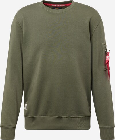 ALPHA INDUSTRIES Sweatshirt em oliveira / vermelho / branco, Vista do produto
