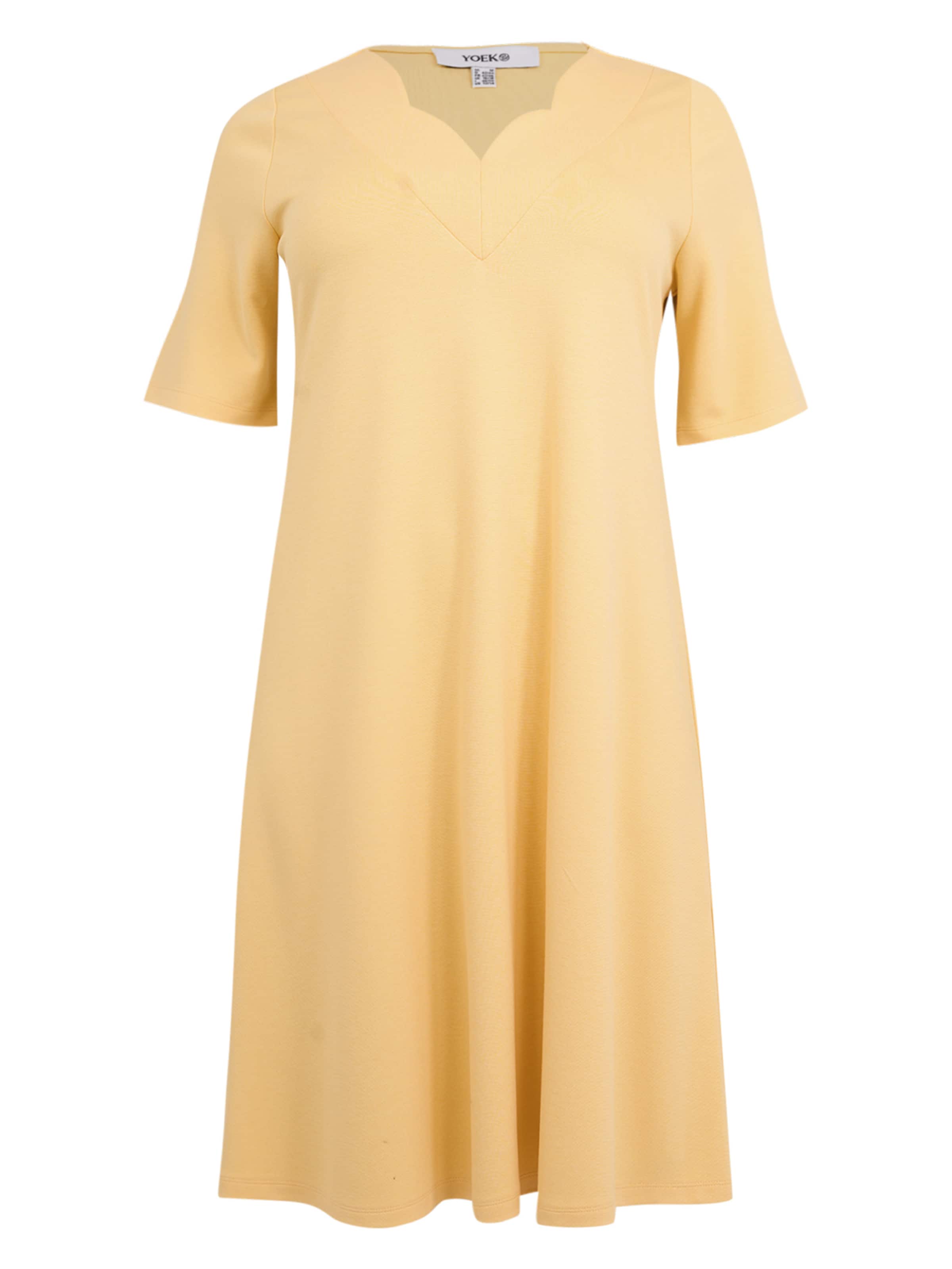 YOEK Jurk in Geel: voorkant