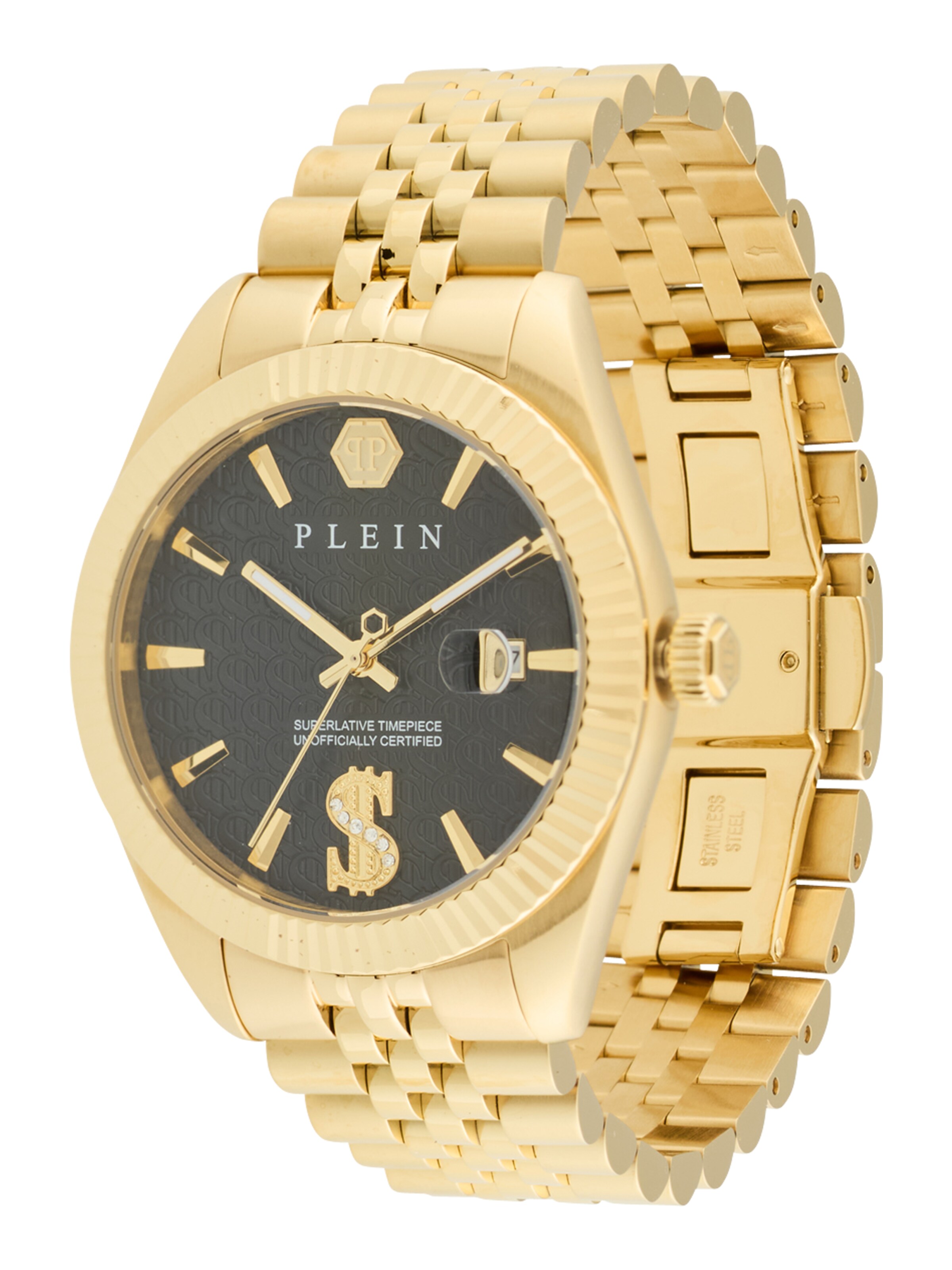 Montre à affichage analogique 'Date Superlative' Philipp Plein Watches en or : devant