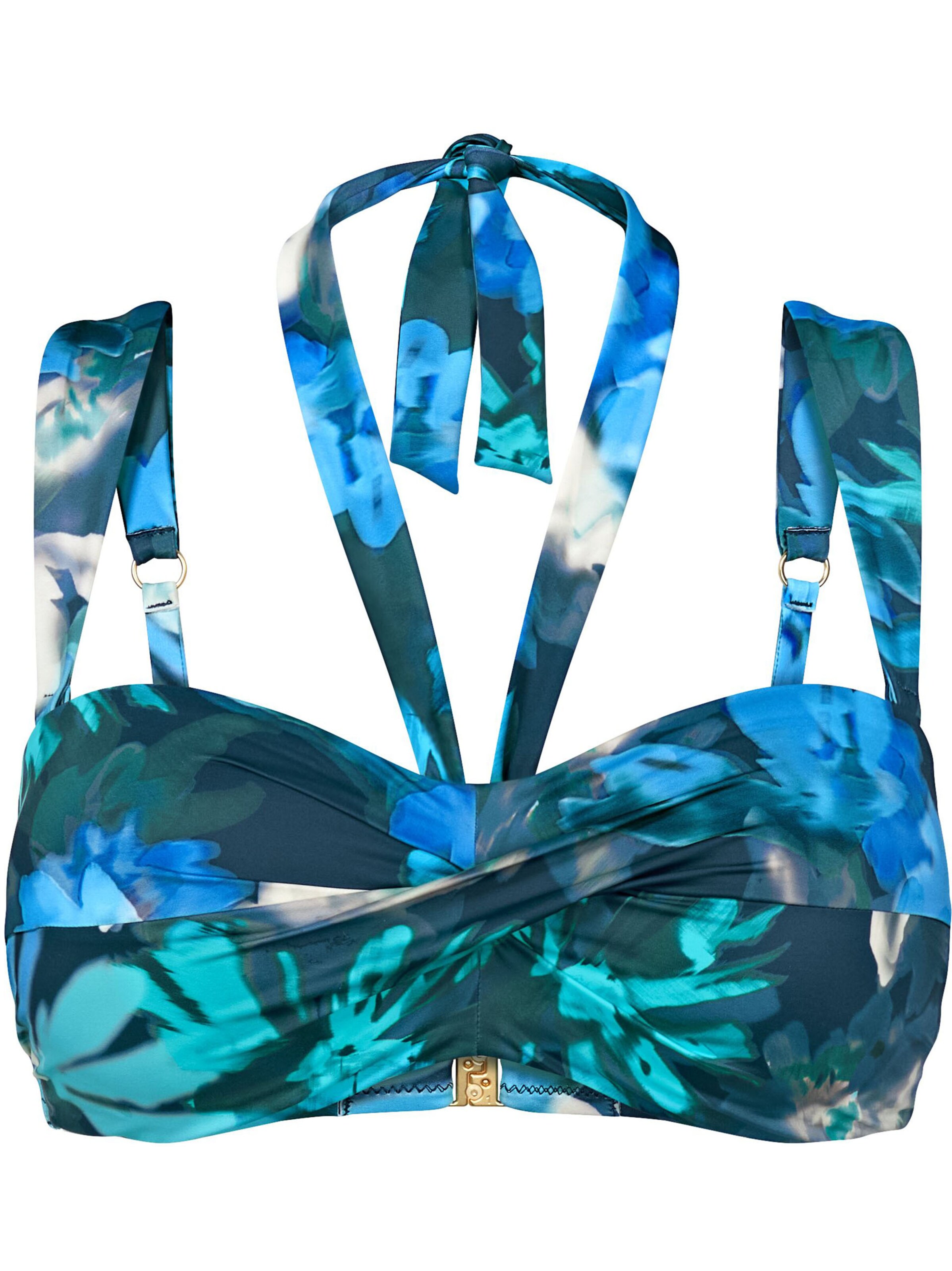 TRIUMPH Bustier Bustier-Bikini-Top ' Summer Fleur ' in Blau: Vorderseite