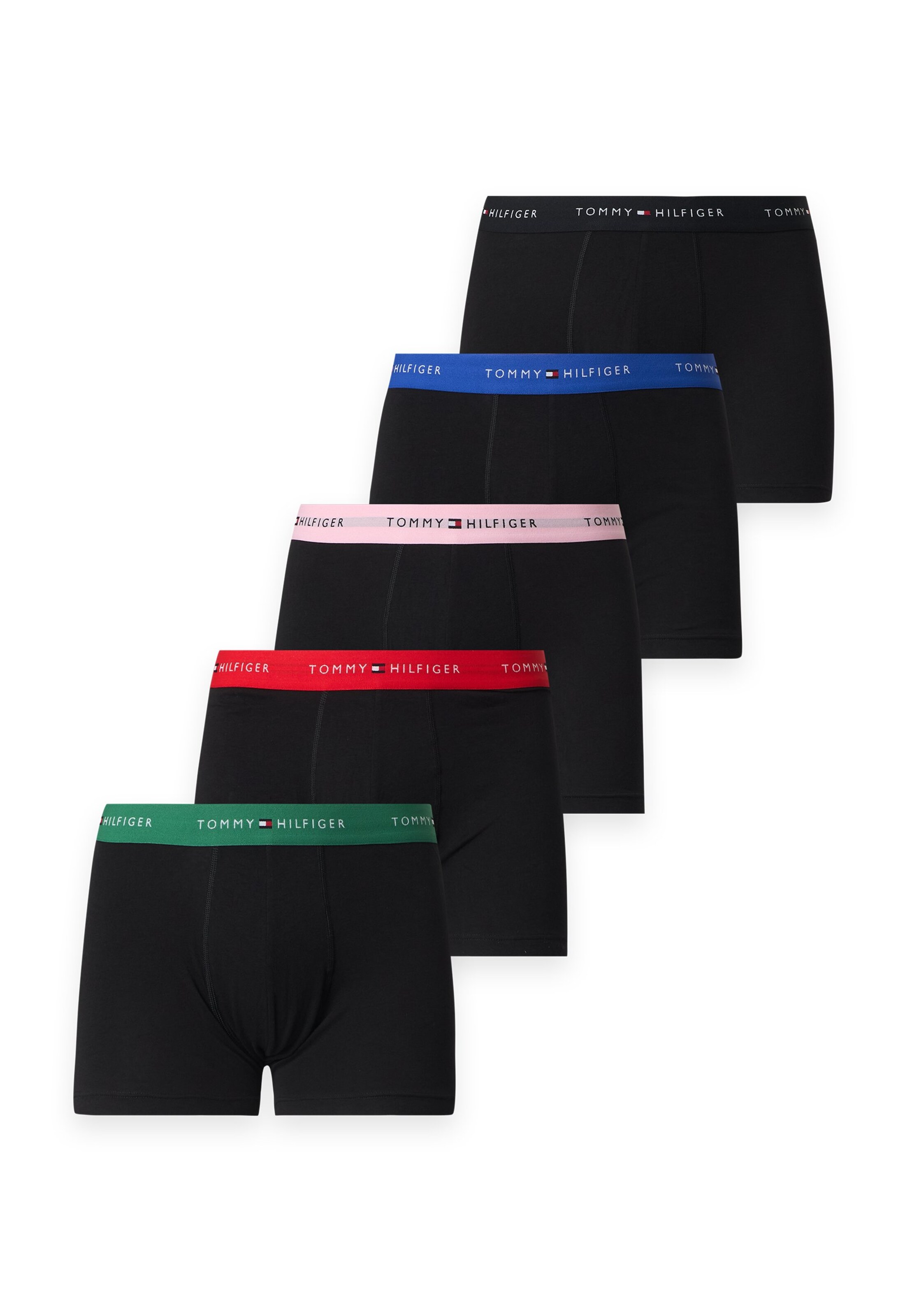 Tommy Hilfiger Underwear Boksershorts i S i mørkegrøn / lyserød / rød / sort, Produktvisning