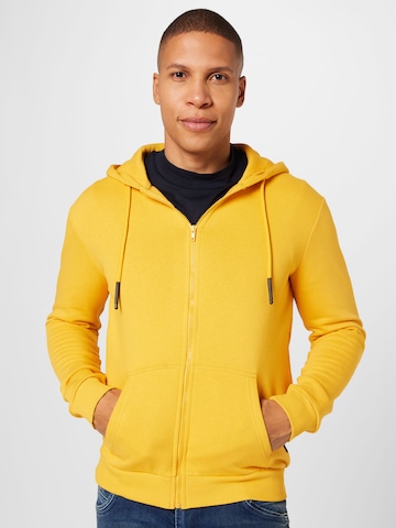 Only & Sons Regular fit Zip-Up Hoodie 'CERES' in Yellow: front