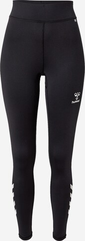 Hummel Skinny Workout Pants in Black: front