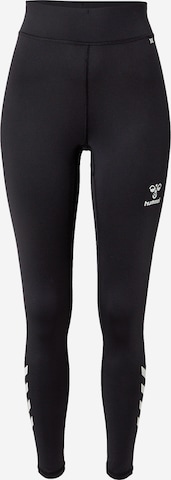 Skinny Pantalon de sport Hummel en noir : devant