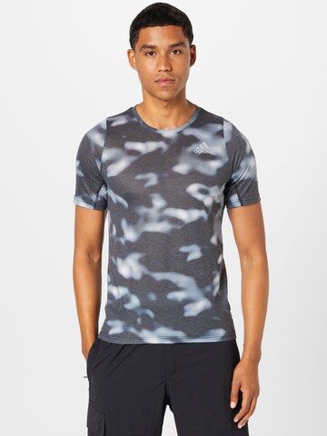 ADIDAS SPORTSWEAR Funksjonsskjorte 'Run Icons 3-Bar Allover Print' i grå: forside