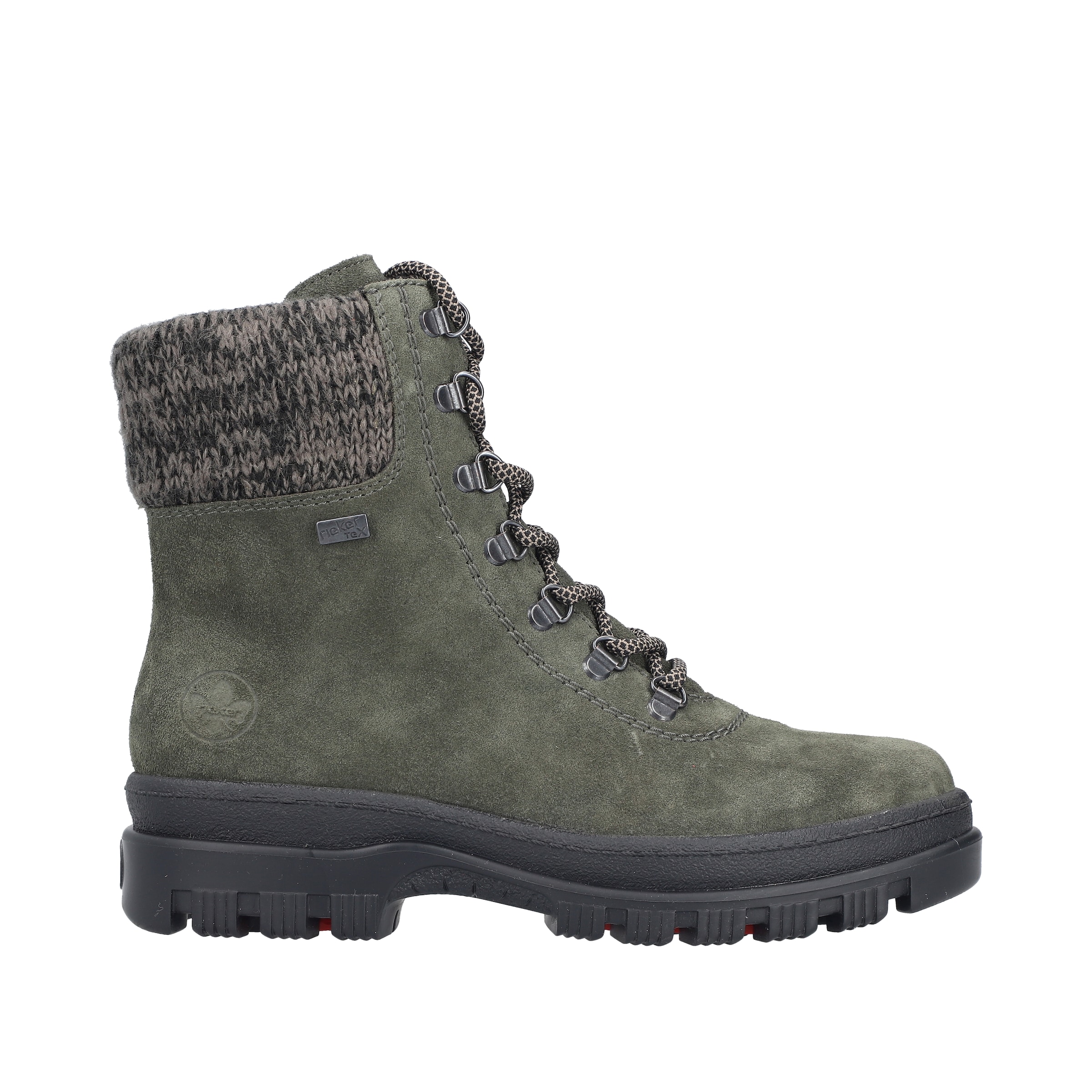 Rieker Lace-Up Ankle Boots in Green