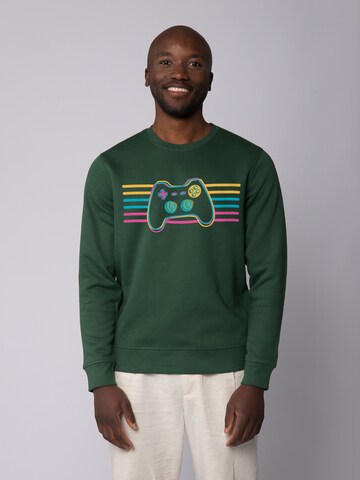 Felpa 'Retro Joystick' di Watapparel in verde: frontale