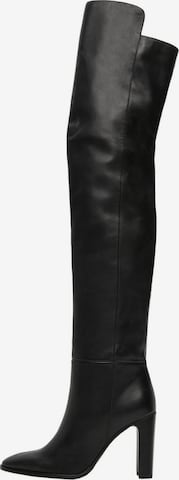 MANGO Over the Knee Boots in Black: front