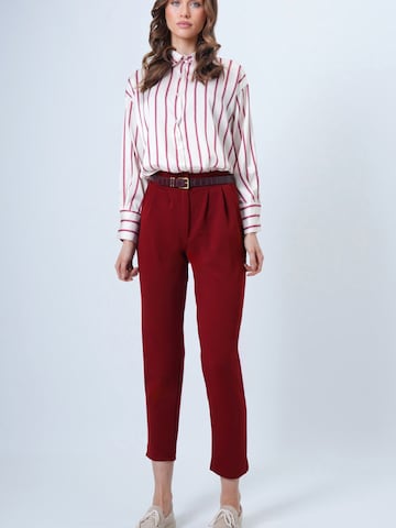 Trend Alaçatı Stili Tapered Bandplooibroek in Rood