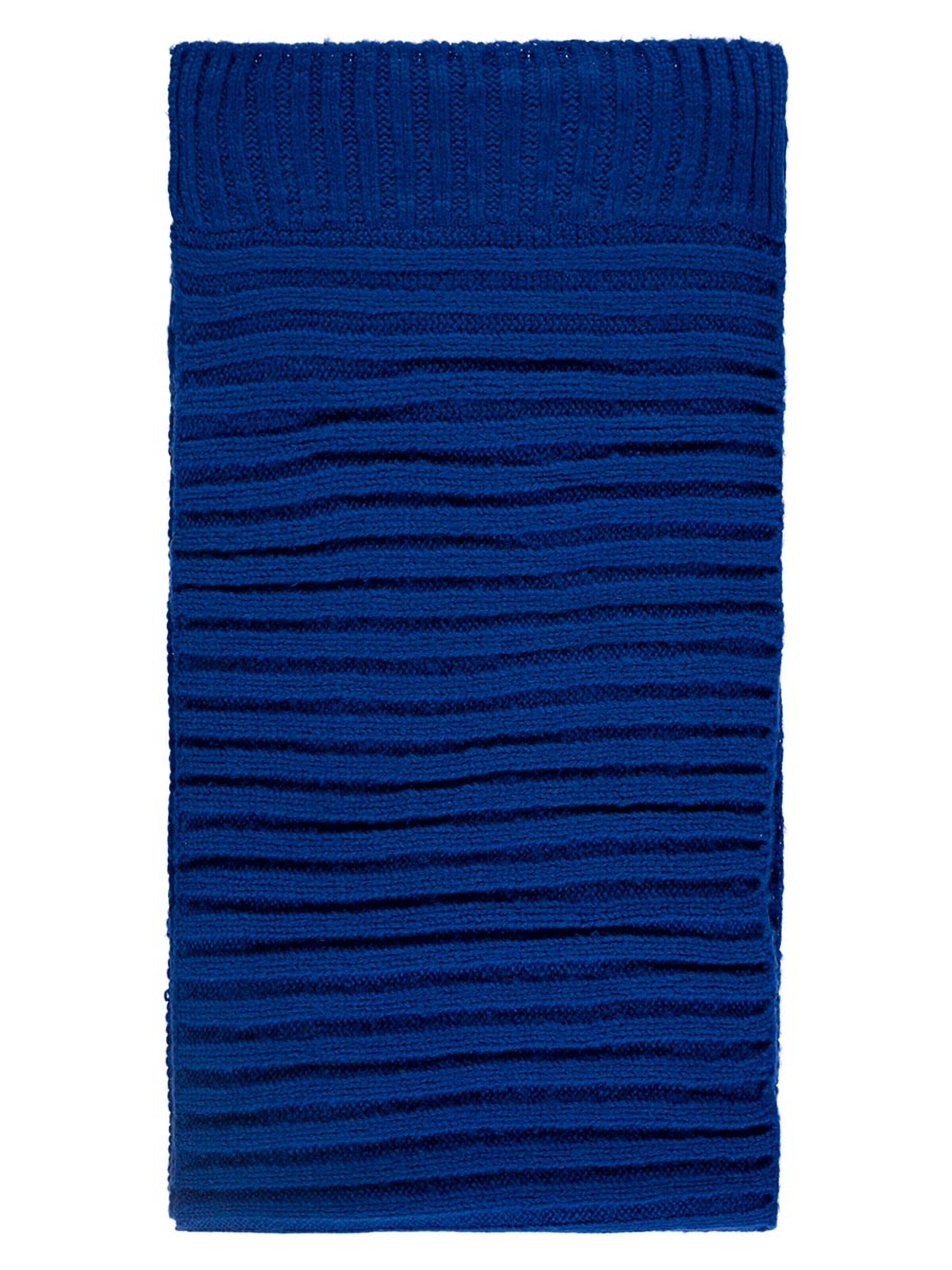 Passigatti Wrap 'Wolliger Strickschal gerippt' in Blue