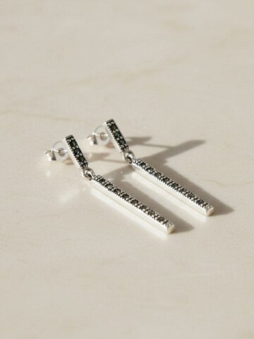 La Moda Me - Pendientes 'Night Dinner - Sterling Silver Elegant Evening' en negro