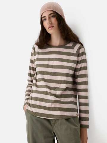 CAMEL ACTIVE Gestreiftes Langarmshirt mit Raglanärmeln in Pink