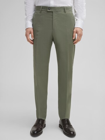 STRELLSON Slim fit Trousers with creases 'Maury' in Green: front