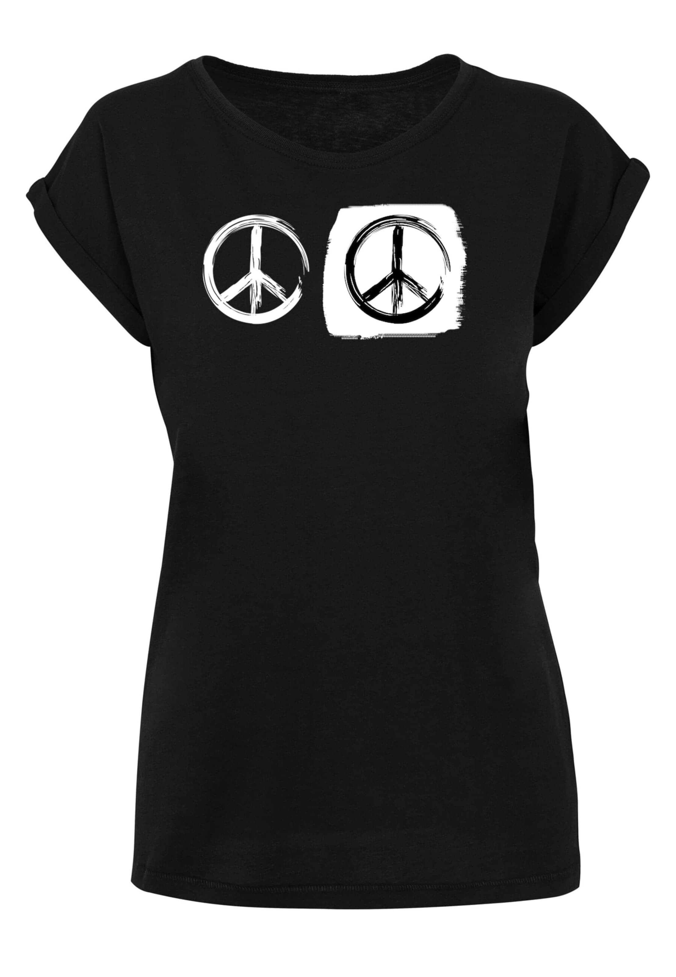 T-shirt 'Peace - Double Peace Black  Extended Shoulder' Merchcode en noir : devant