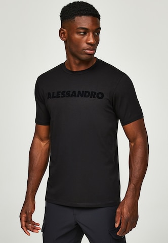 Alessandro Zavetti - Camisa 'Marconi' em preto: frente
