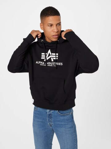 ALPHA INDUSTRIES Sweatshirt in Black: front