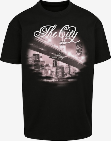 Mister Tee - Camisa 'The City' em preto: frente