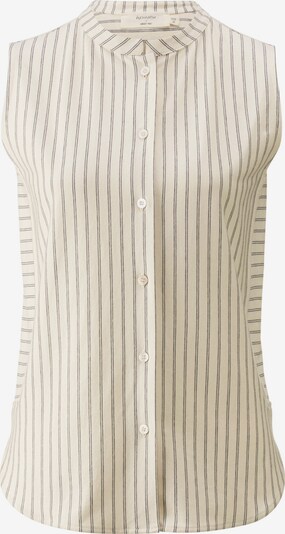 hessnatur Bluse (GOTS) in dunkelbeige / naturweiß, Produktansicht