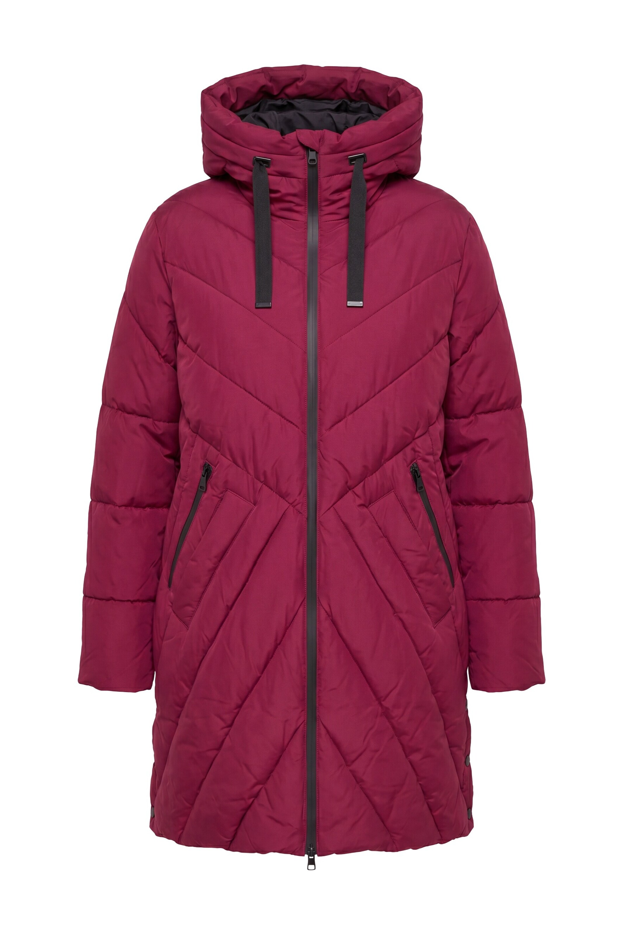 Ulla Popken Winterjacke in M-L in weinrot, Produktansicht