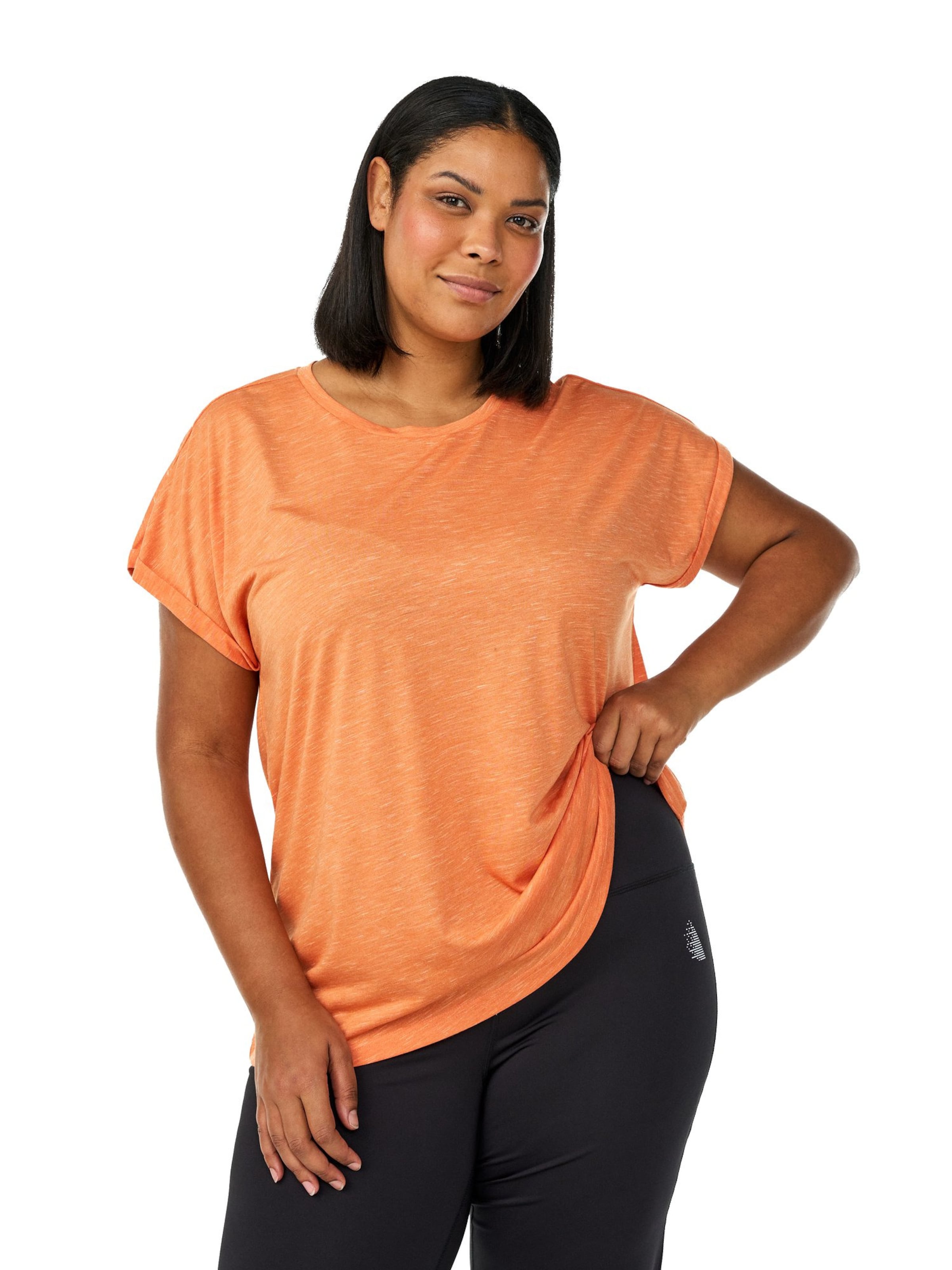 Maglietta 'Abex' di Active by Zizzi in arancione: frontale