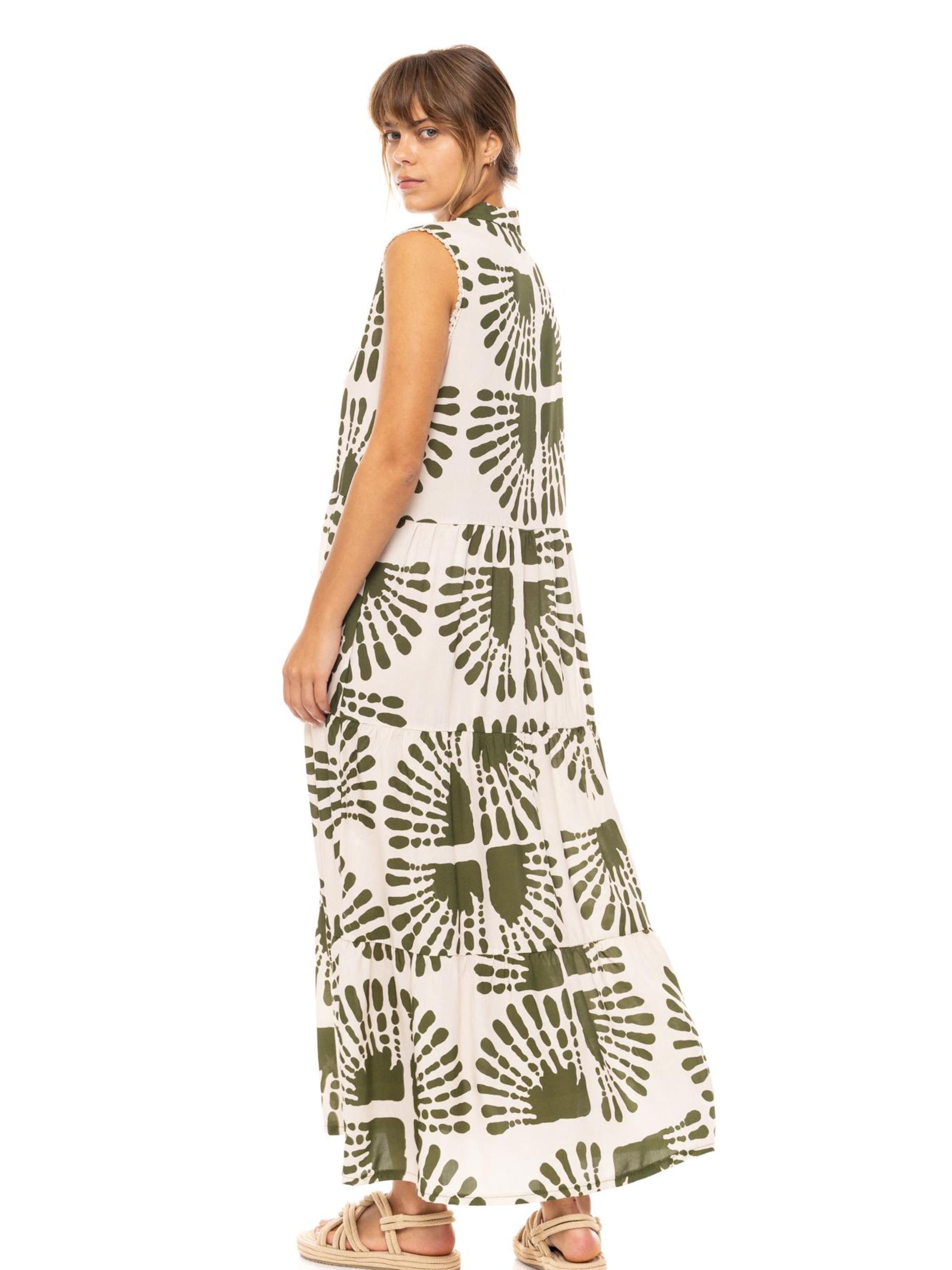 Pink Label Zomerjurk 'Jade Safari' in Groen
