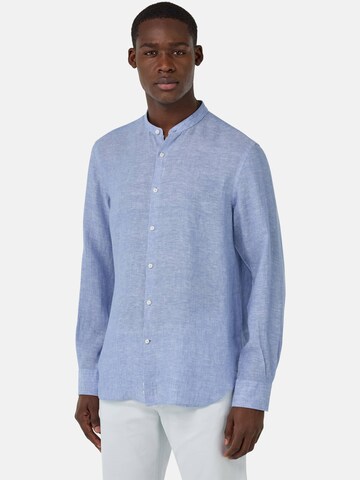 Boggi Milano Regular fit Overhemd in Blauw: voorkant