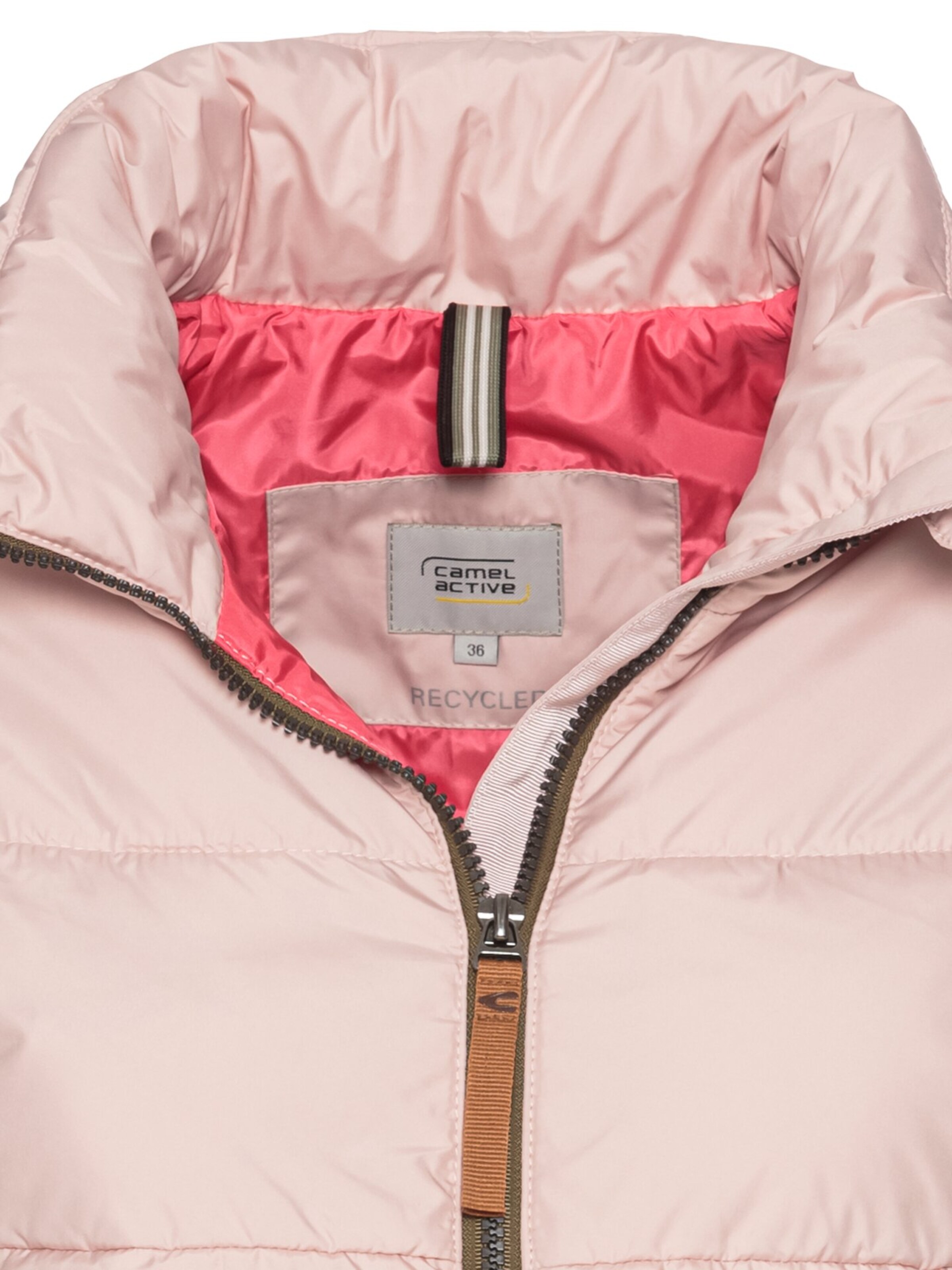 CAMEL ACTIVE Cropped Pufferjacke aus recyceltem Polyester in Pink