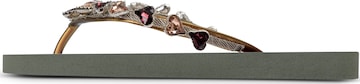 Uzurii Luxury Footwear Zehentrenner 'Heart' in Grün: Vorderseite